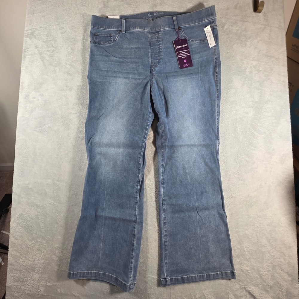 Gloria Vanderbilt Shape Effect Pull On Flare Jeans Womens 20W Sonoma Valley NWT